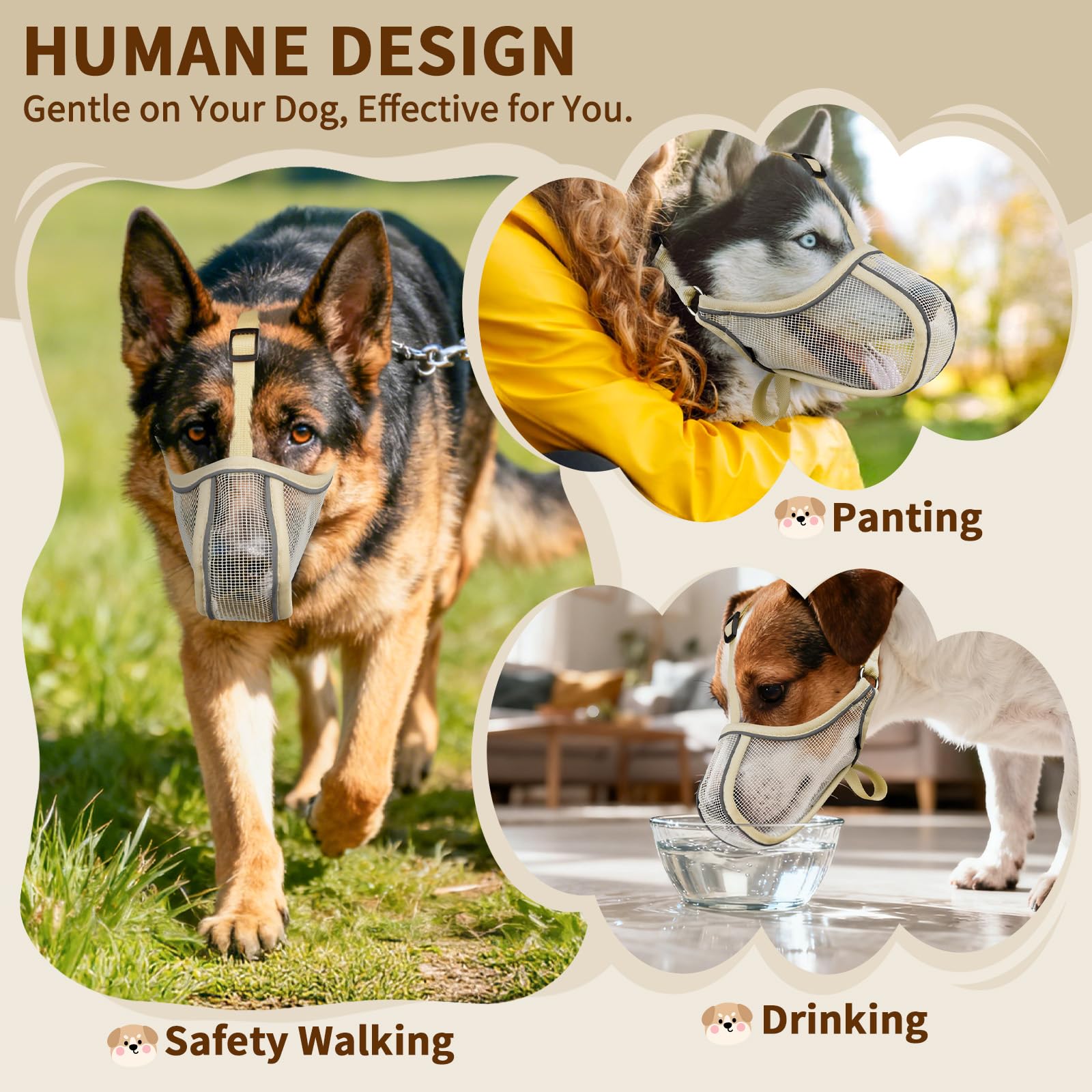 Mayerzon bozal ajustable, apto para paseos y visitas al veterinario.