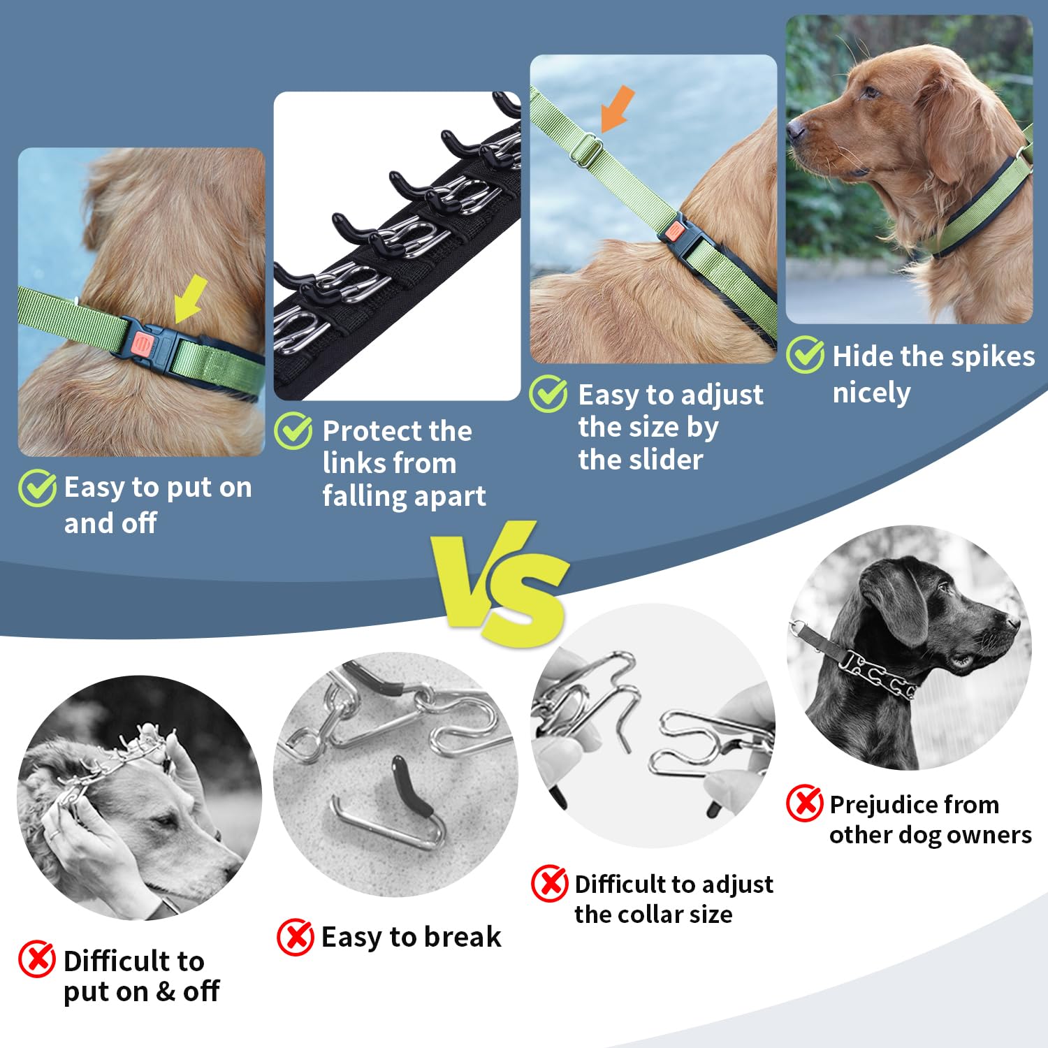 Mayerzon collar ajuste rápido facilita ponérselo de forma cómoda.