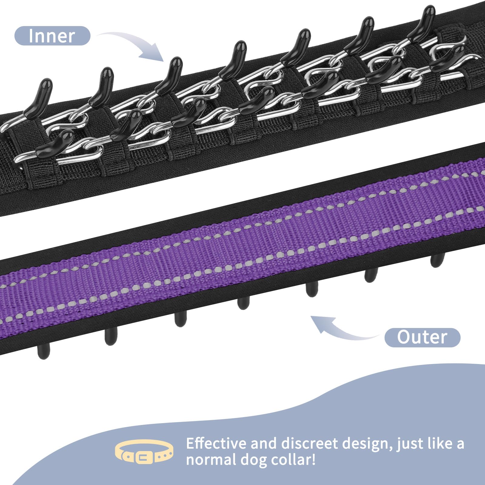 Mayerzon martingala: collar sin tirones reflectante para perros grandes durante la noche.