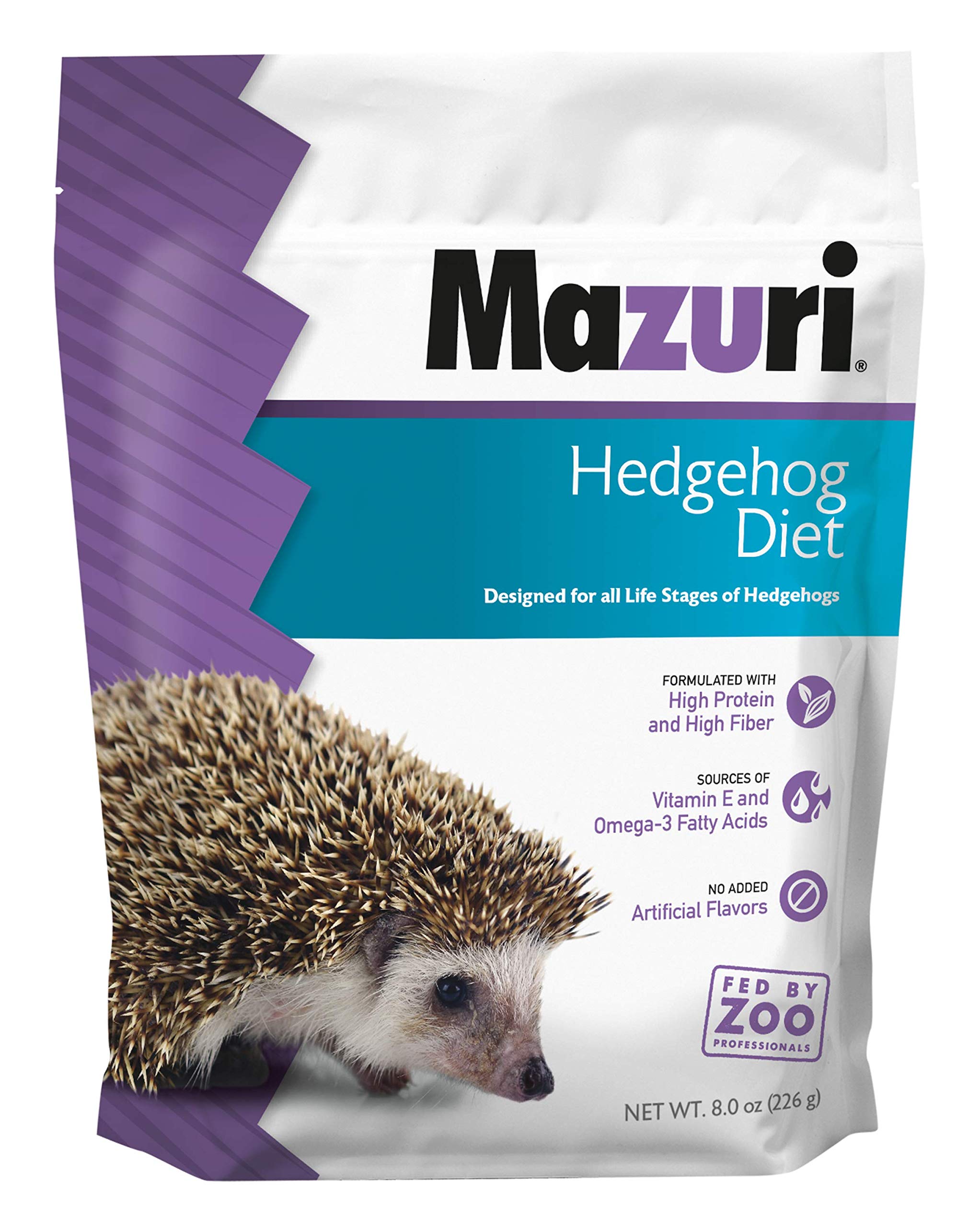 Mazuri erizos, bolsa de 8 onzas, nutrición diaria para mascotas.