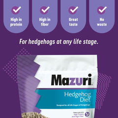 Ingredientes variados Mazuri para erizos, apoyo a la dieta insectívora.