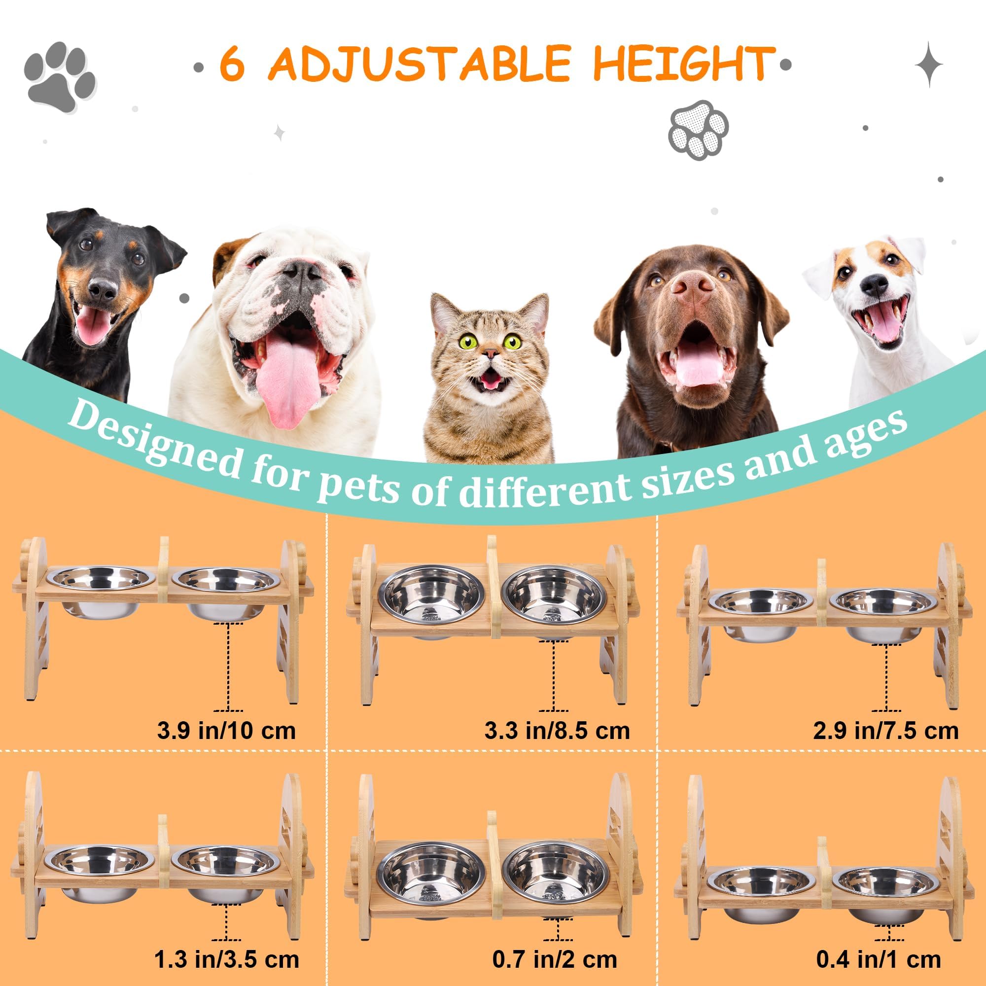 MCEAST altura ajustable de 5 a 15 cm para mascotas en crecimiento