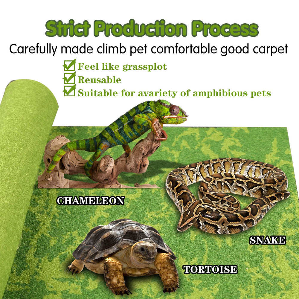 Alfombra terrario MCLANZOO: textura suave facilita limpieza y reduce desechos.