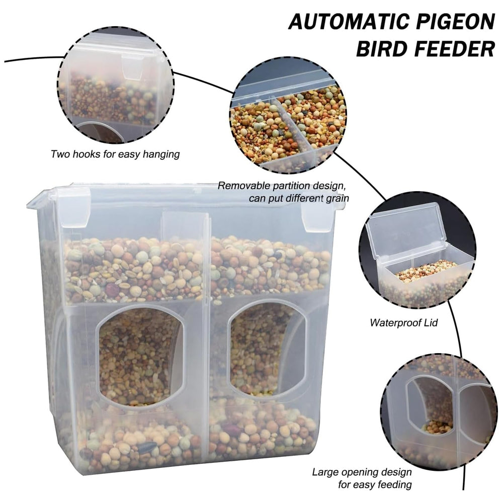 MdakeGo alimentador aves tres compartimentos: permite alimentar por turnos sin molestar.
