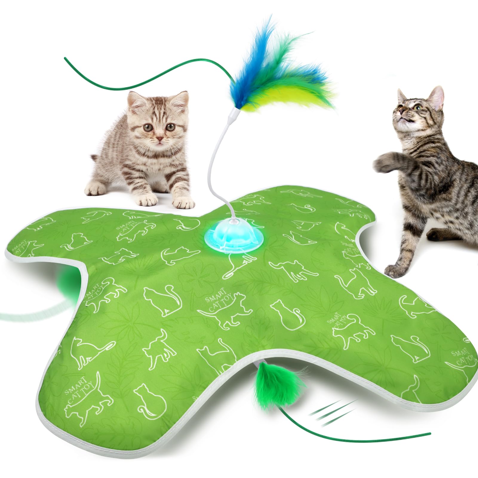 Mdupw Juguete interactivo para gatos en interiores, estimula la persecución y el juego.