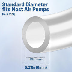 MDYPUINO tubo de aire para acuario dimensiones 4 mm interior 6 mm exterior, compatible.