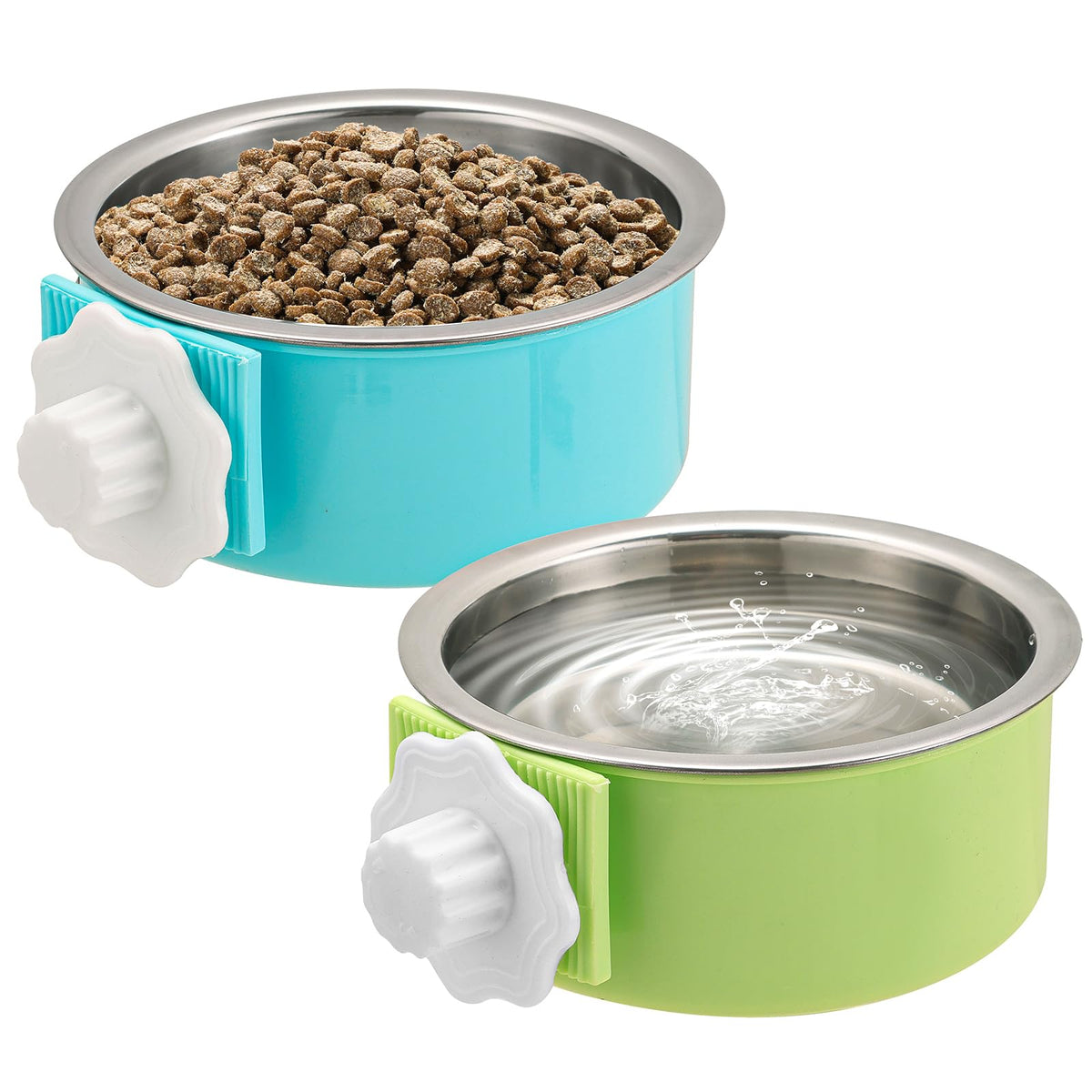 Mechpia: dos tazones para jaula, solución práctica para alimentar a tu mascota.