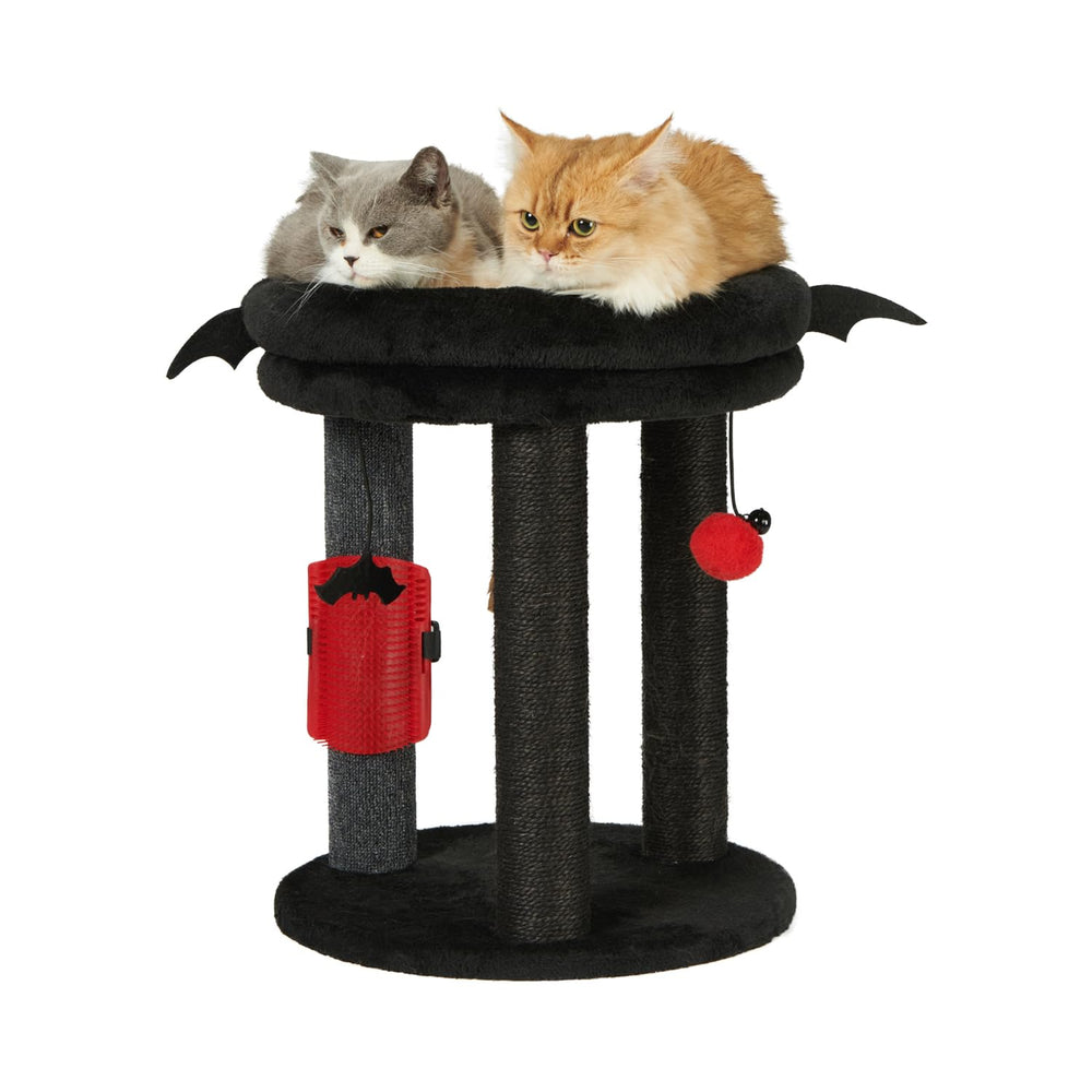 MECOOL arbol-gato-4en1 ofrece juego, descanso y afilado de uñas en un solo mueble.