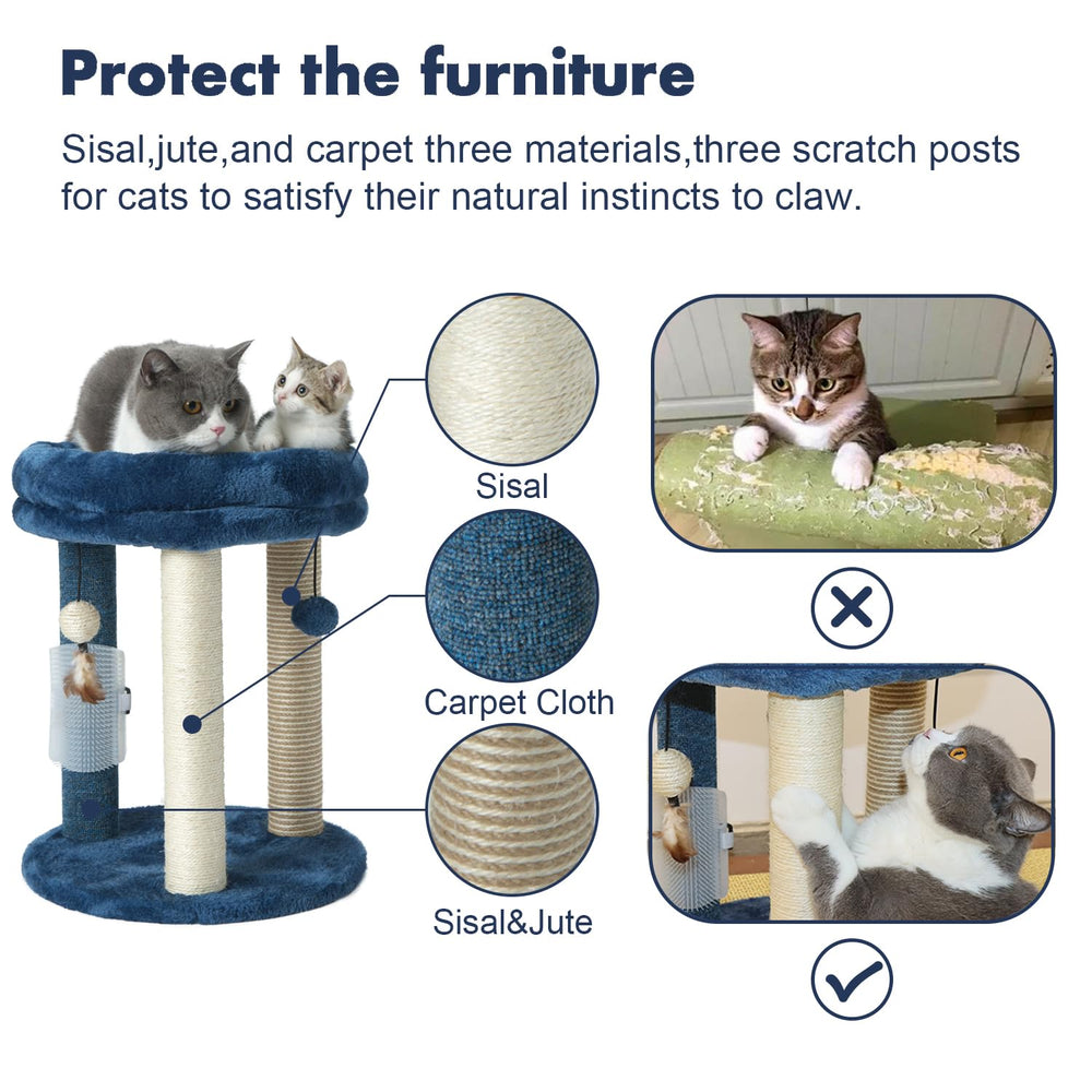 MECOOL cama suave en torre para gato, descanso cómodo.