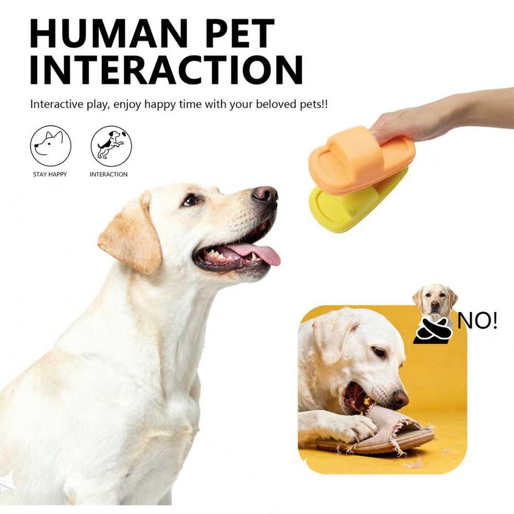 MECOOL Juguete Perro Chirriante Amarillo Naranja para juego activo