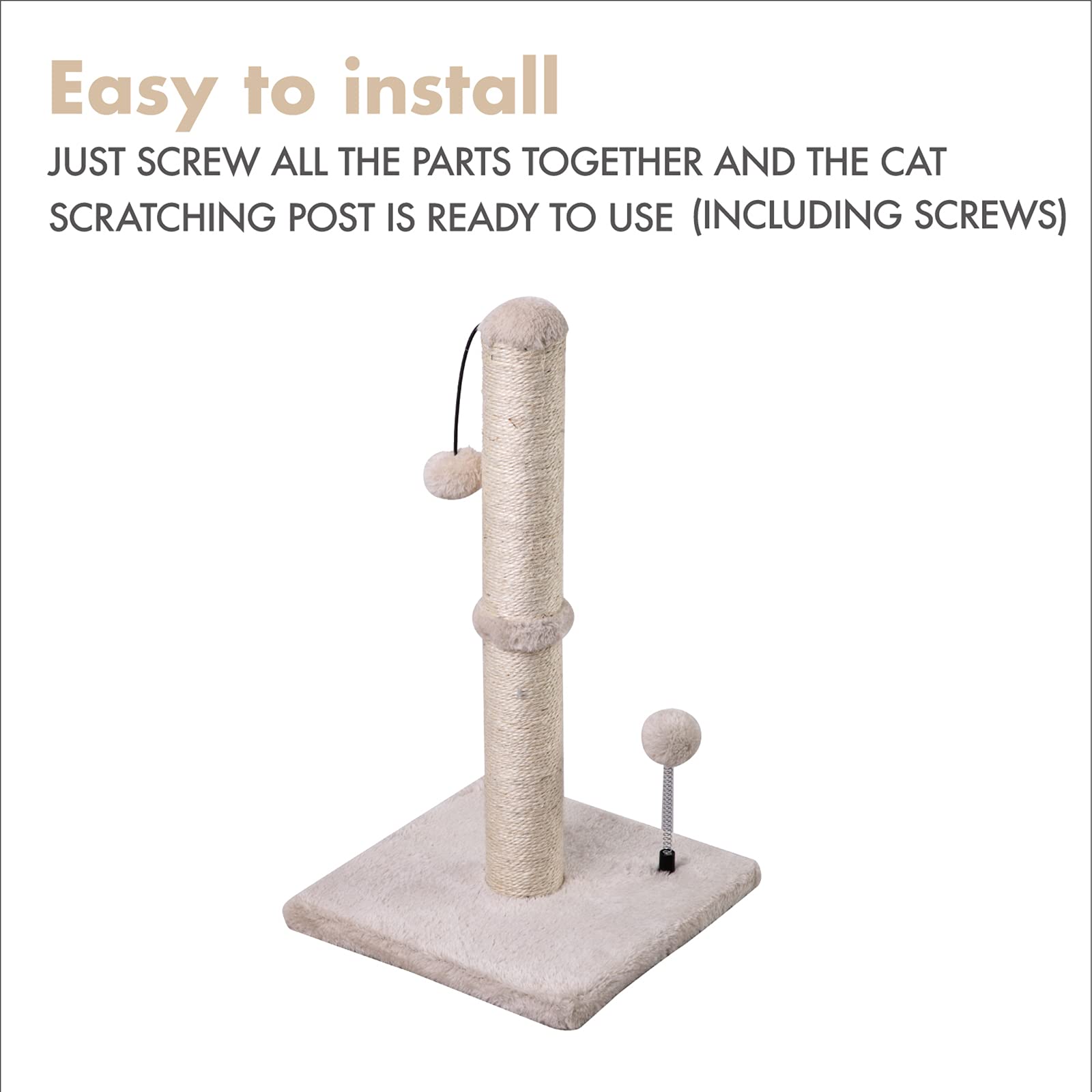 MECOOL poste rascador gatos Basics, diseño estable y materiales naturales para juego seguro.