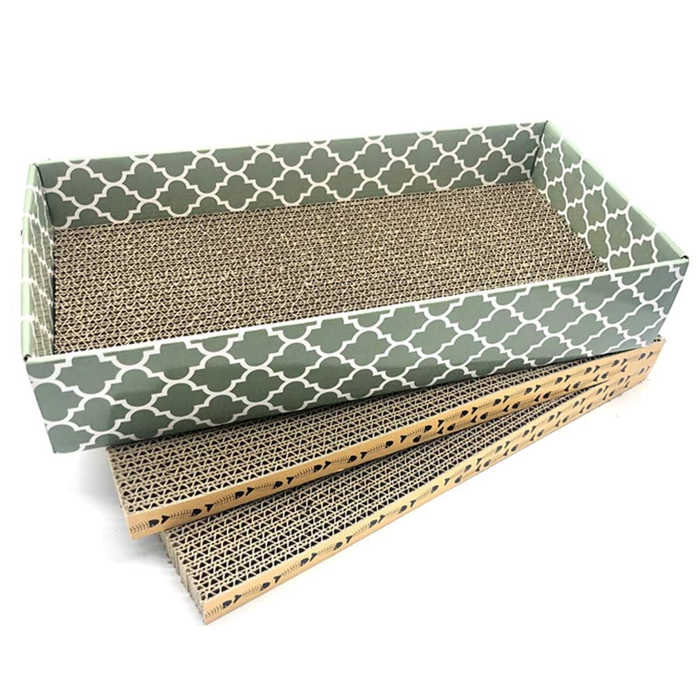 MECOOL rascador-gato área de descanso con caja para proteger muebles.