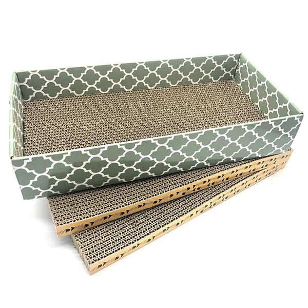 MECOOL rascador-gato área de descanso con caja para proteger muebles.