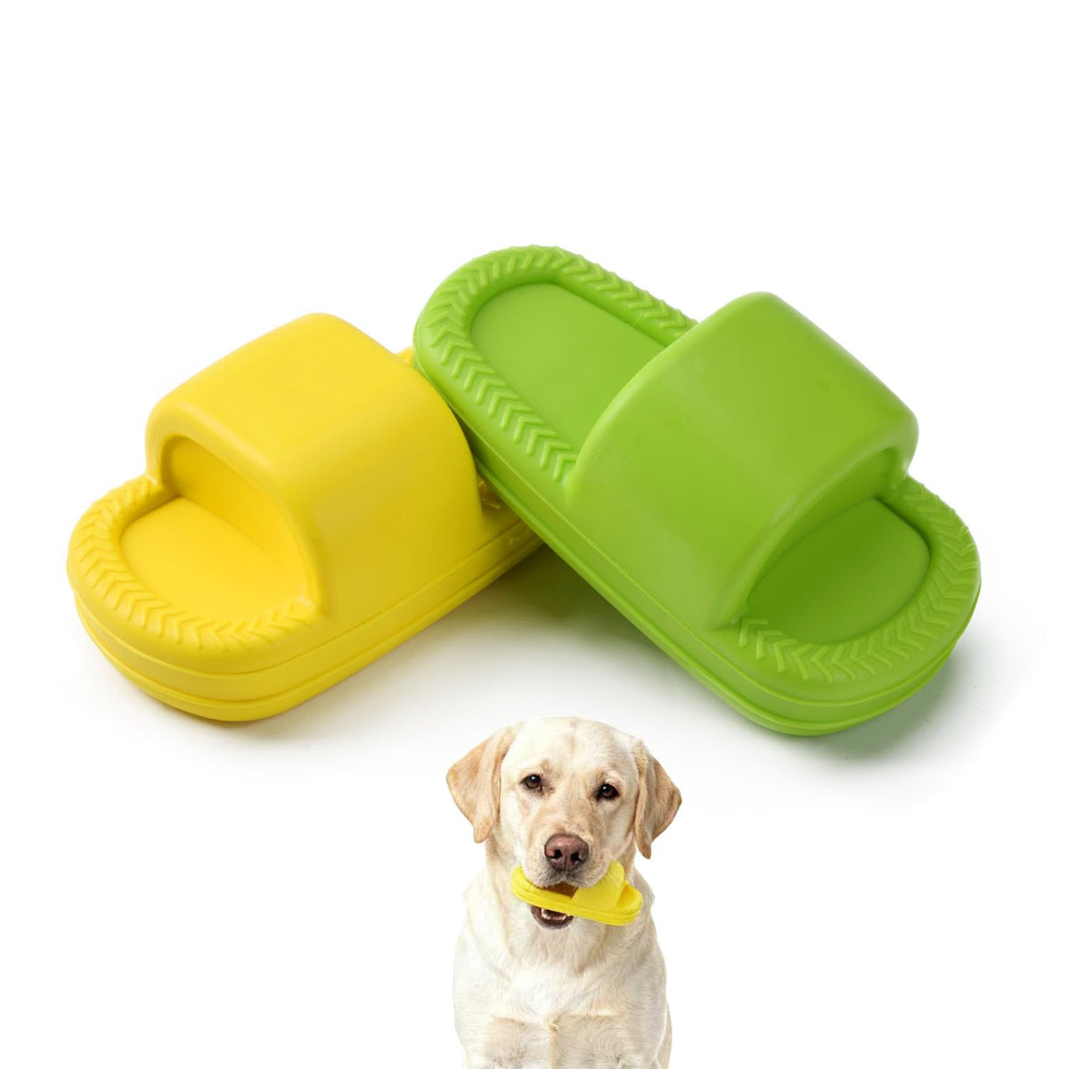MECOOL Zapatillas para perro 2 piezas con chirriador, útiles para masticar.