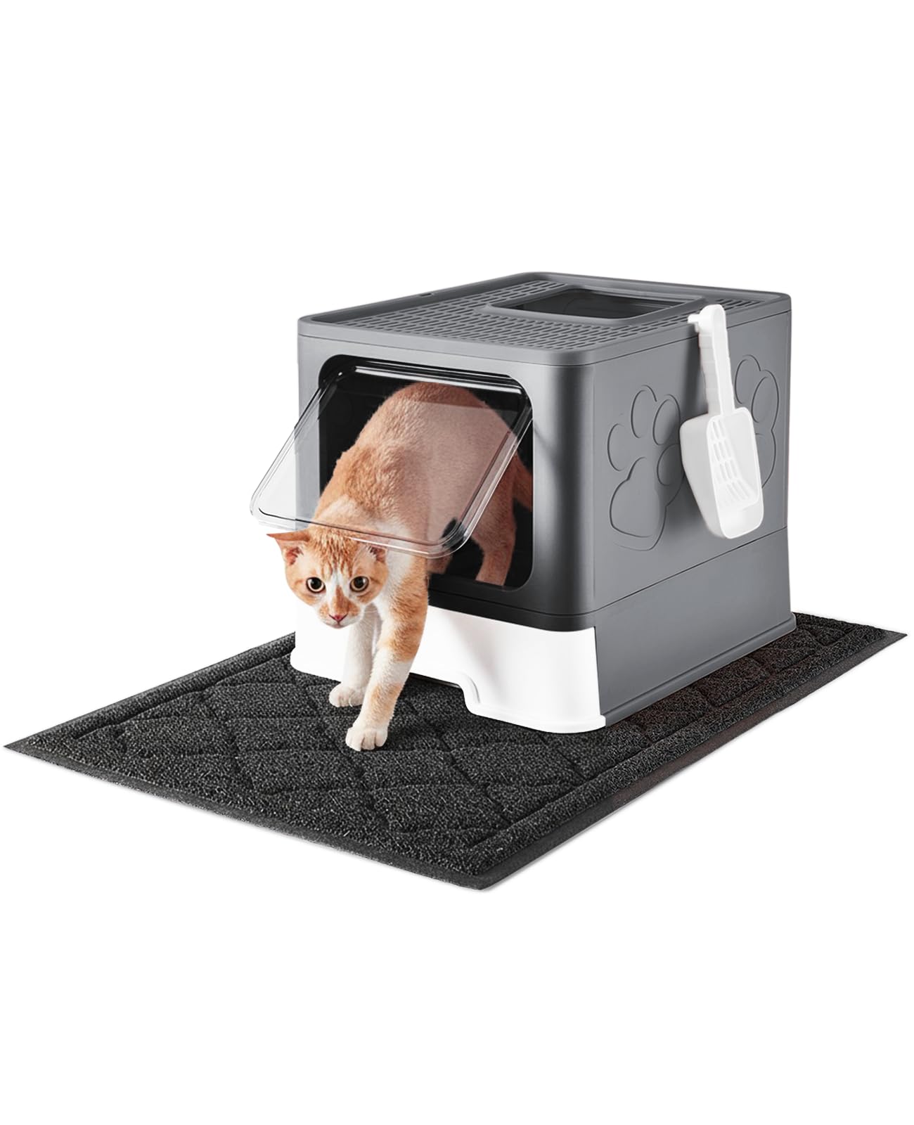 Medario caja de arena con tapa ofrece privacidad para tu gato y menor desorden.