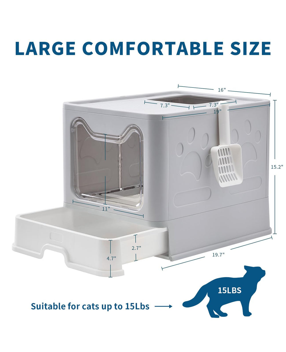 Medario caja grande para gatos, interior espacioso para moverse con comodidad
