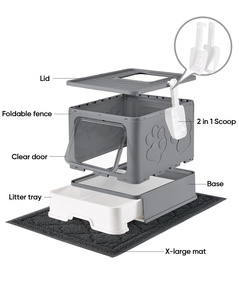 Medario caja de arena con interior espacioso para la comodidad del gato.