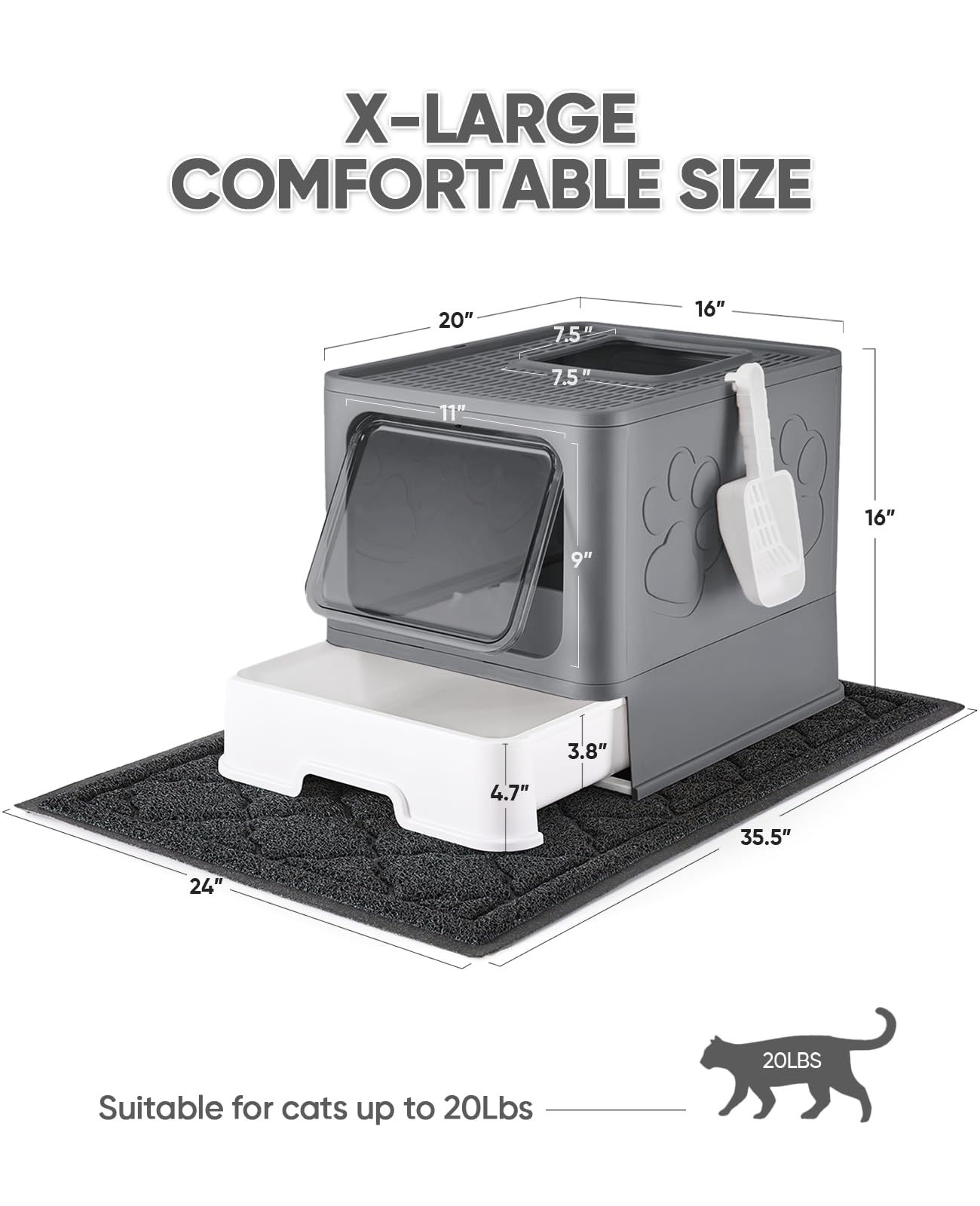 Medario caja de arena plegable, ideal para viaje y almacenamiento pequeño.
