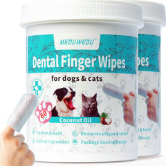 MEDUWEDU: toallitas dentales para dedos, limpieza rápida de dientes para perros y gatos.