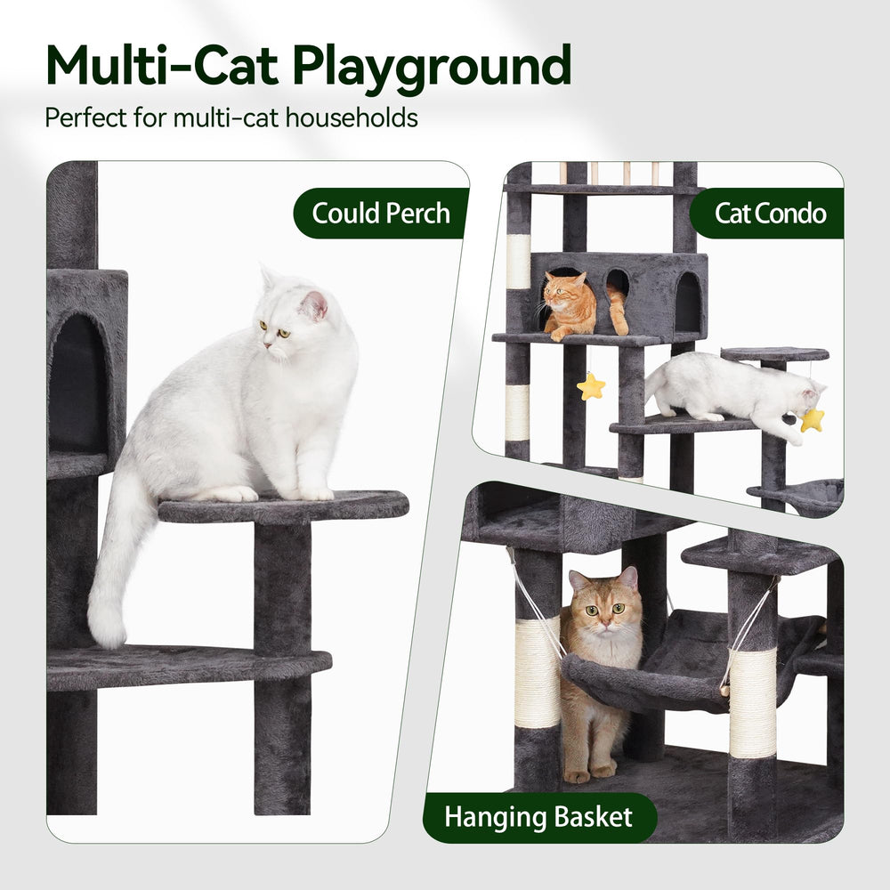 Meecal 79in Arbol Gatos Grandes: poste rascador con sisal para proteger muebles