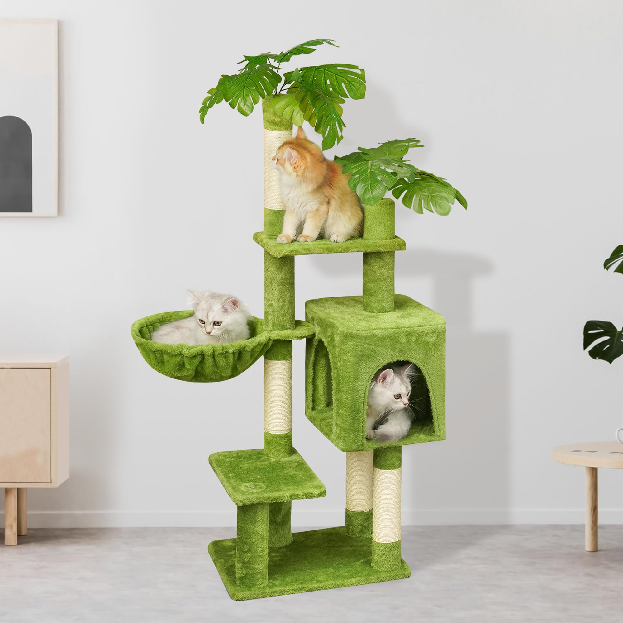 Meecal Arbol Gatos Diseño Vertical, ahorra espacio sin perder juego.