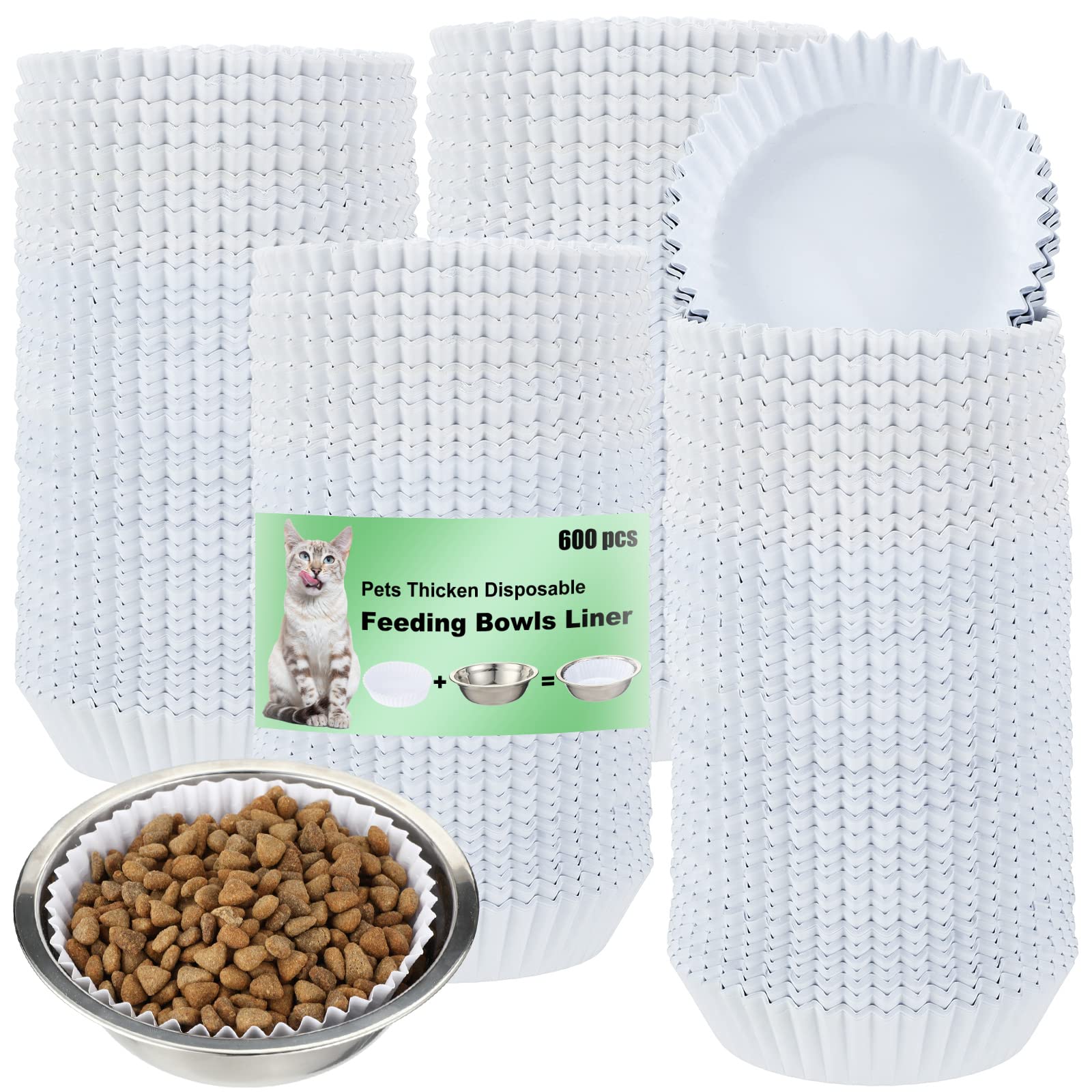 Meekoo forro desechable para cuenco de mascotas, facilita limpieza tras cada comida.