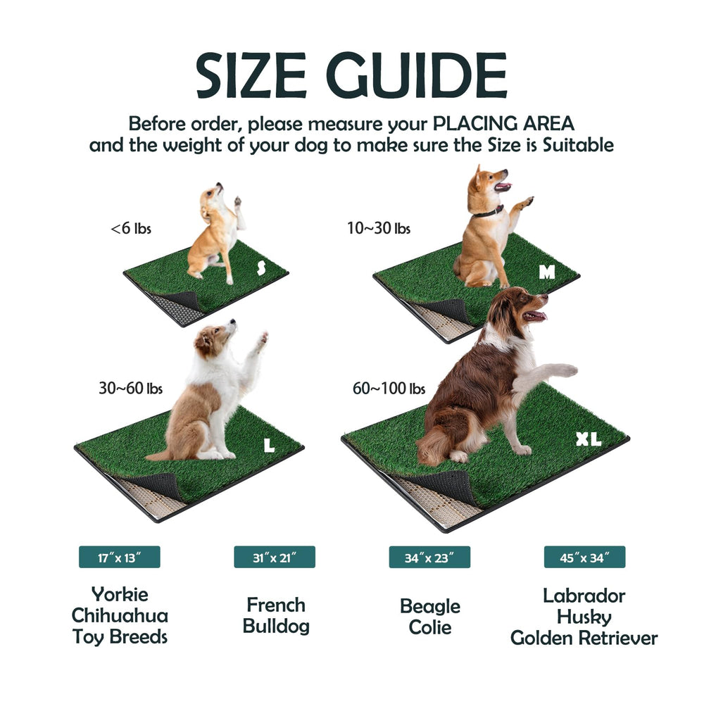 MEEXPAWS dos esteras de pasto artificial, listas para reemplazo y limpieza.