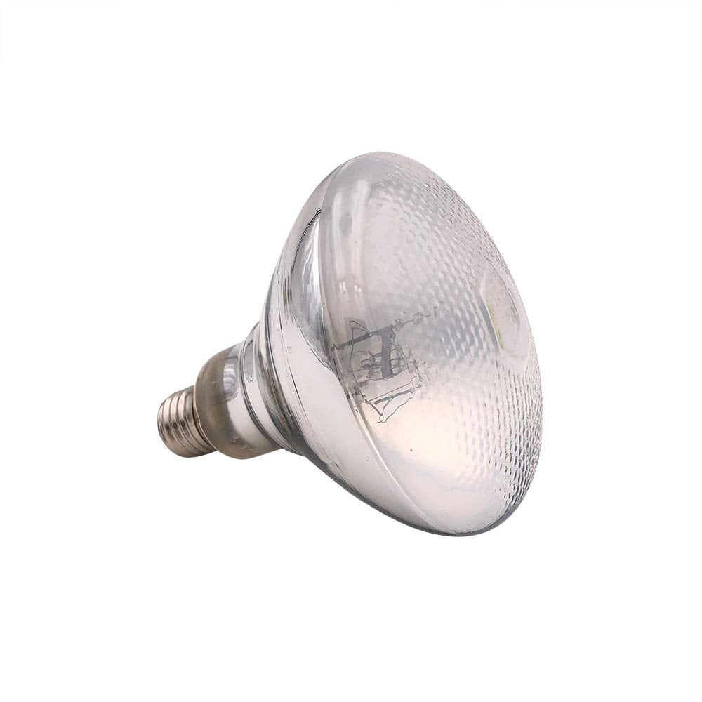 Mega-Ray Bombilla de vapor de mercurio, en uso, iluminación de zona de descanso para reptiles.