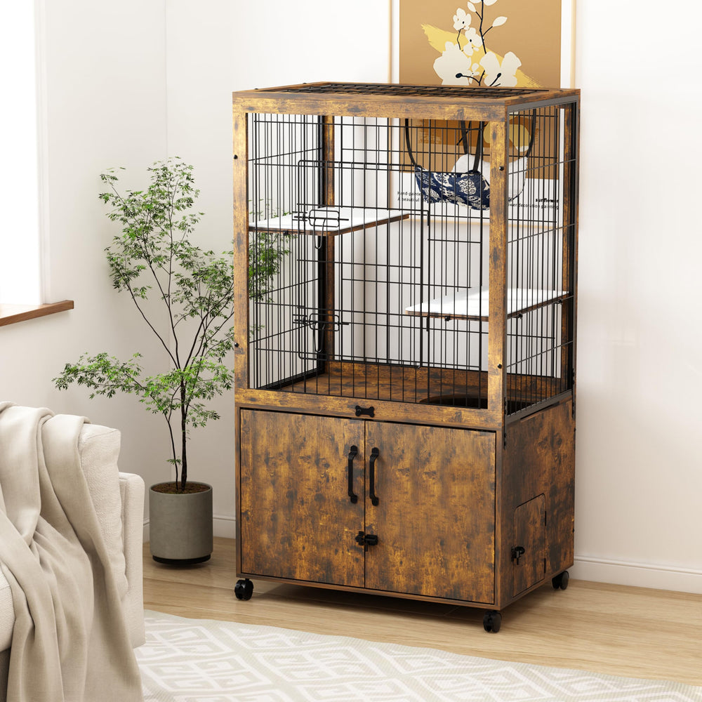 Megidok dimensiones interiores amplias, espacio suficiente para gatos.