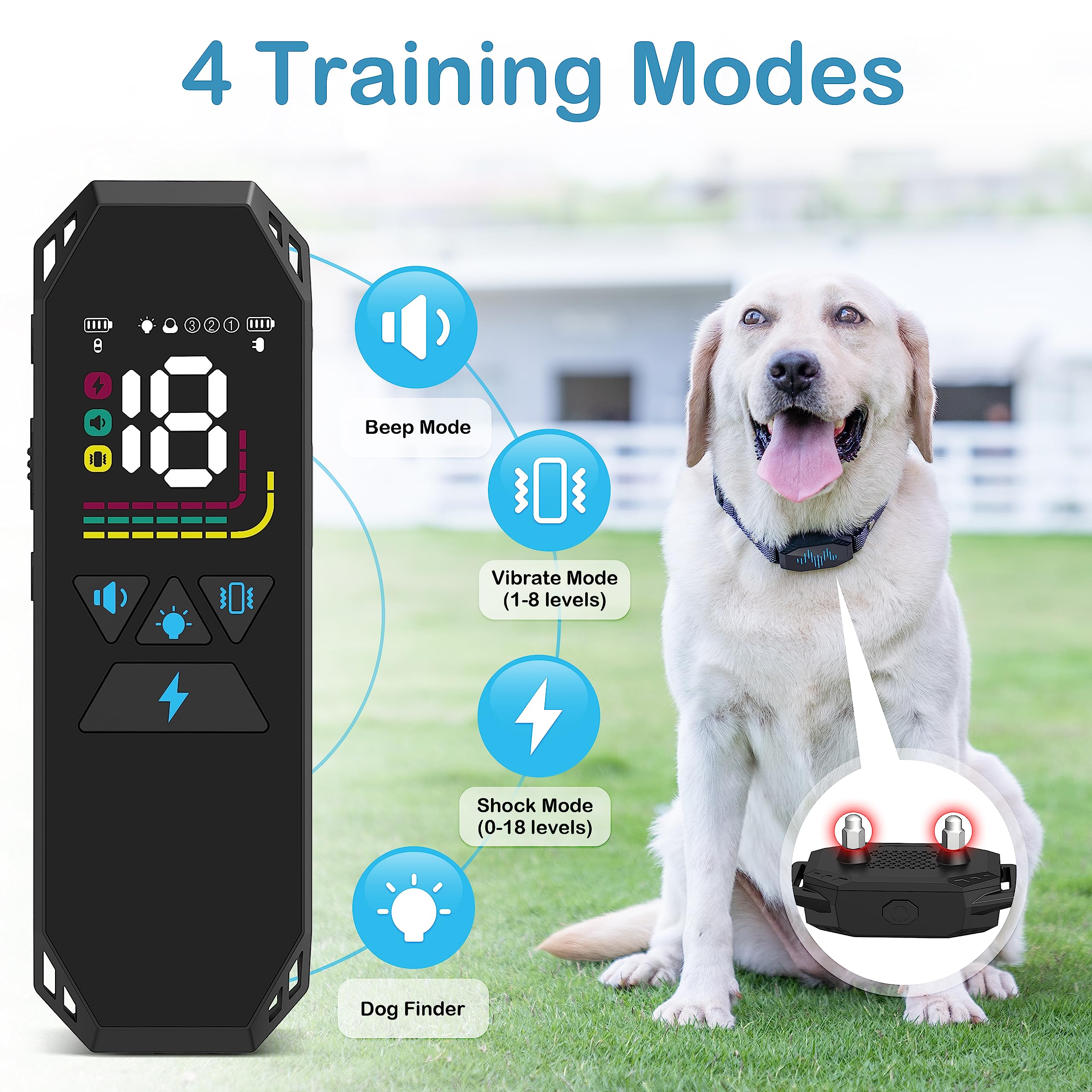 MEGWR collar entrenamiento 4 modos: mejora obediencia en casa y fuera