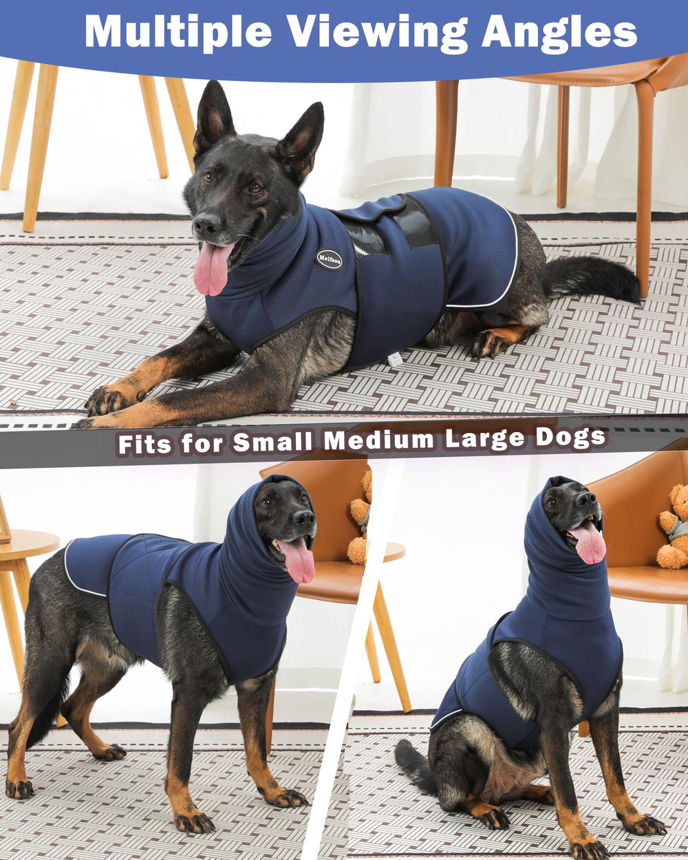 Ajuste regulable de Meifsou chaleco para adaptarse al perro.