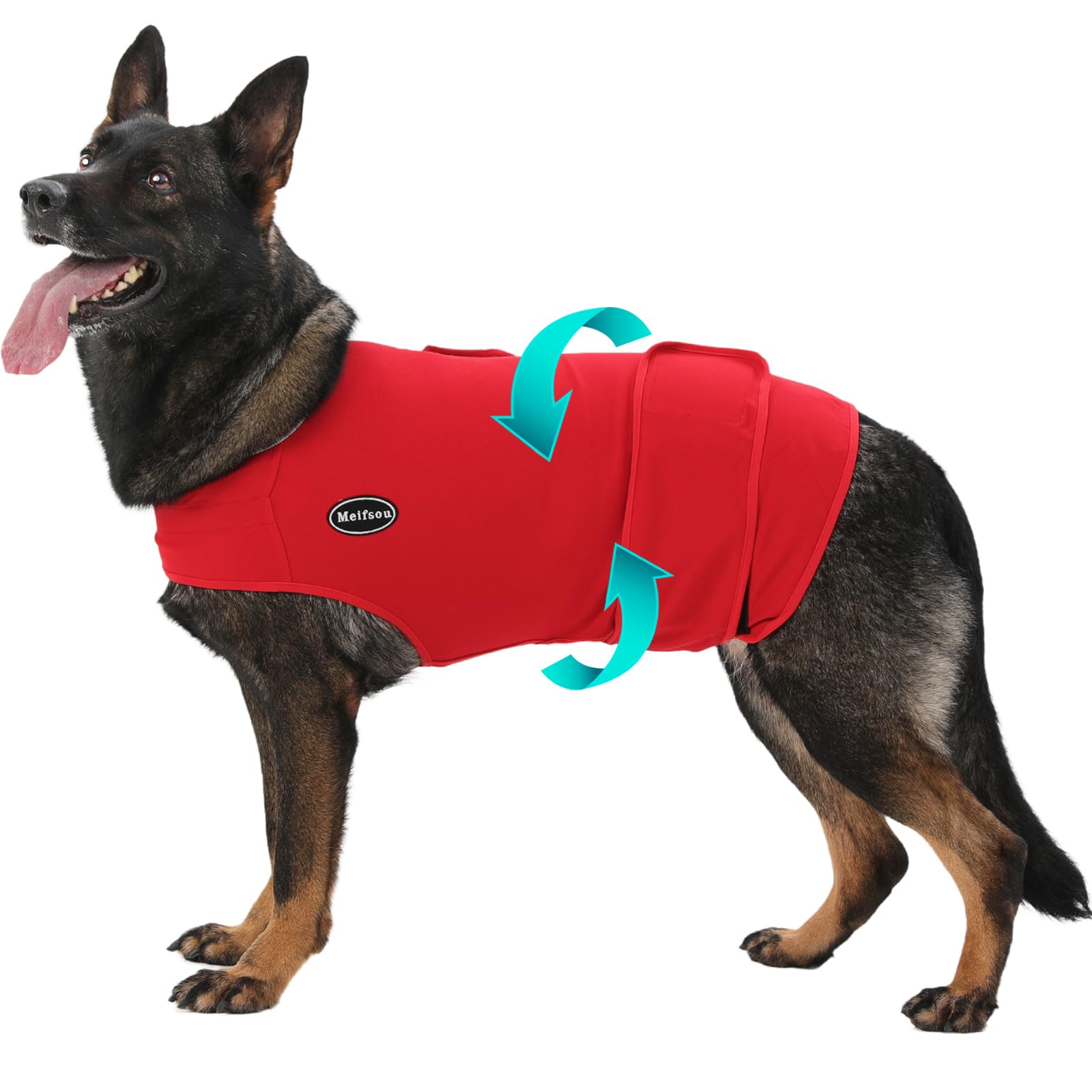 Meifsou chaleco para perros con cierre ajustable para mayor seguridad durante tormentas