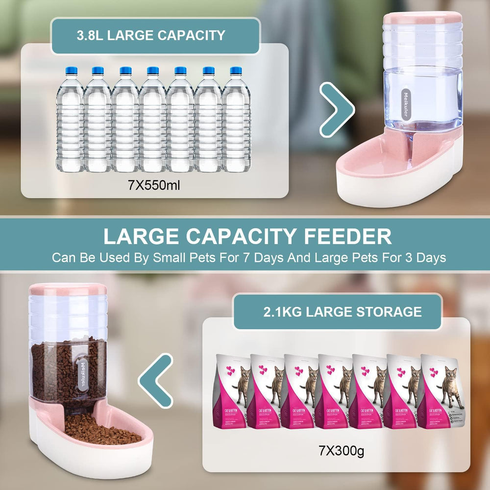 Meikuler bebedero automático rosa, flujo de agua estable para mascotas