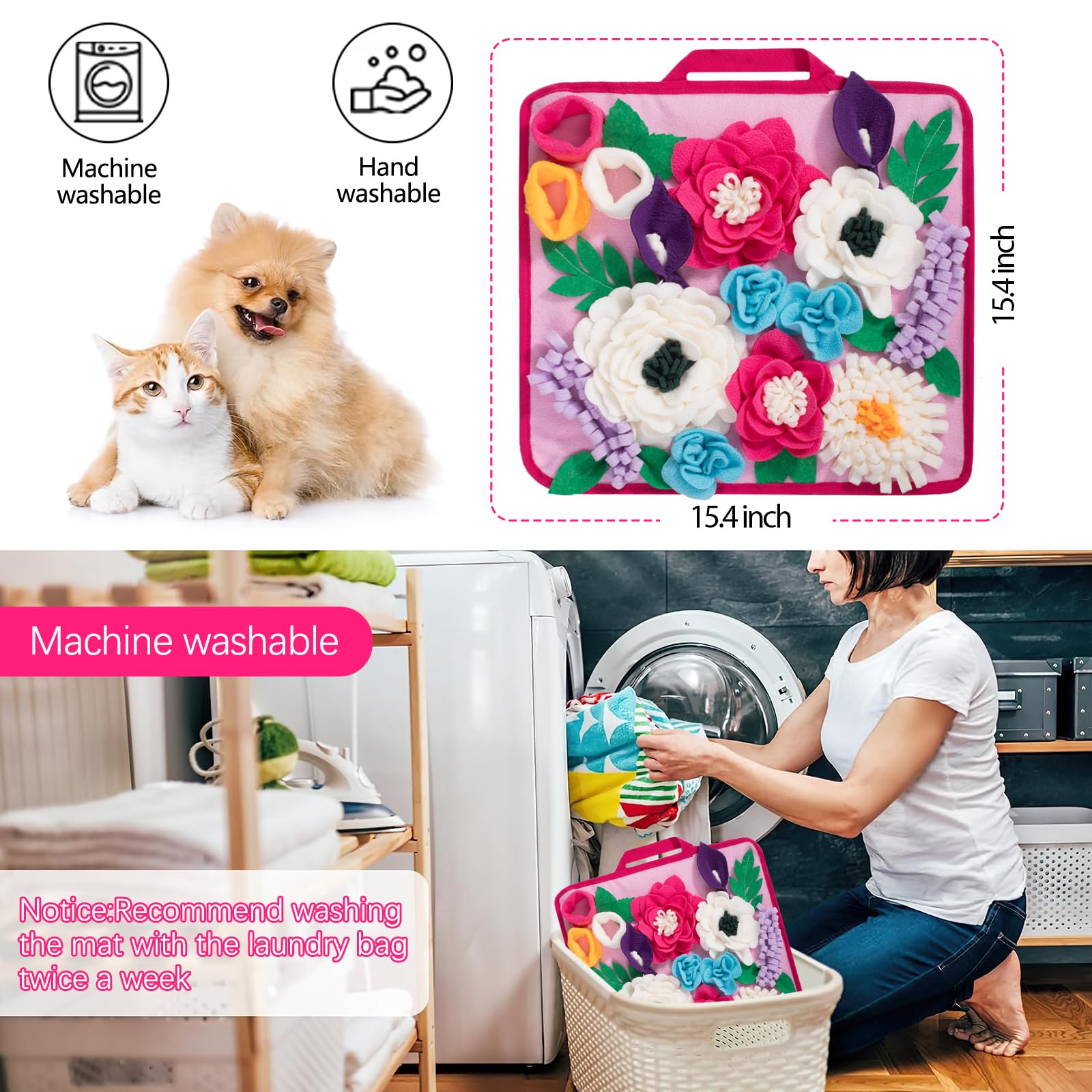 Meilzer tapete para perros lavable a máquina, limpieza rápida