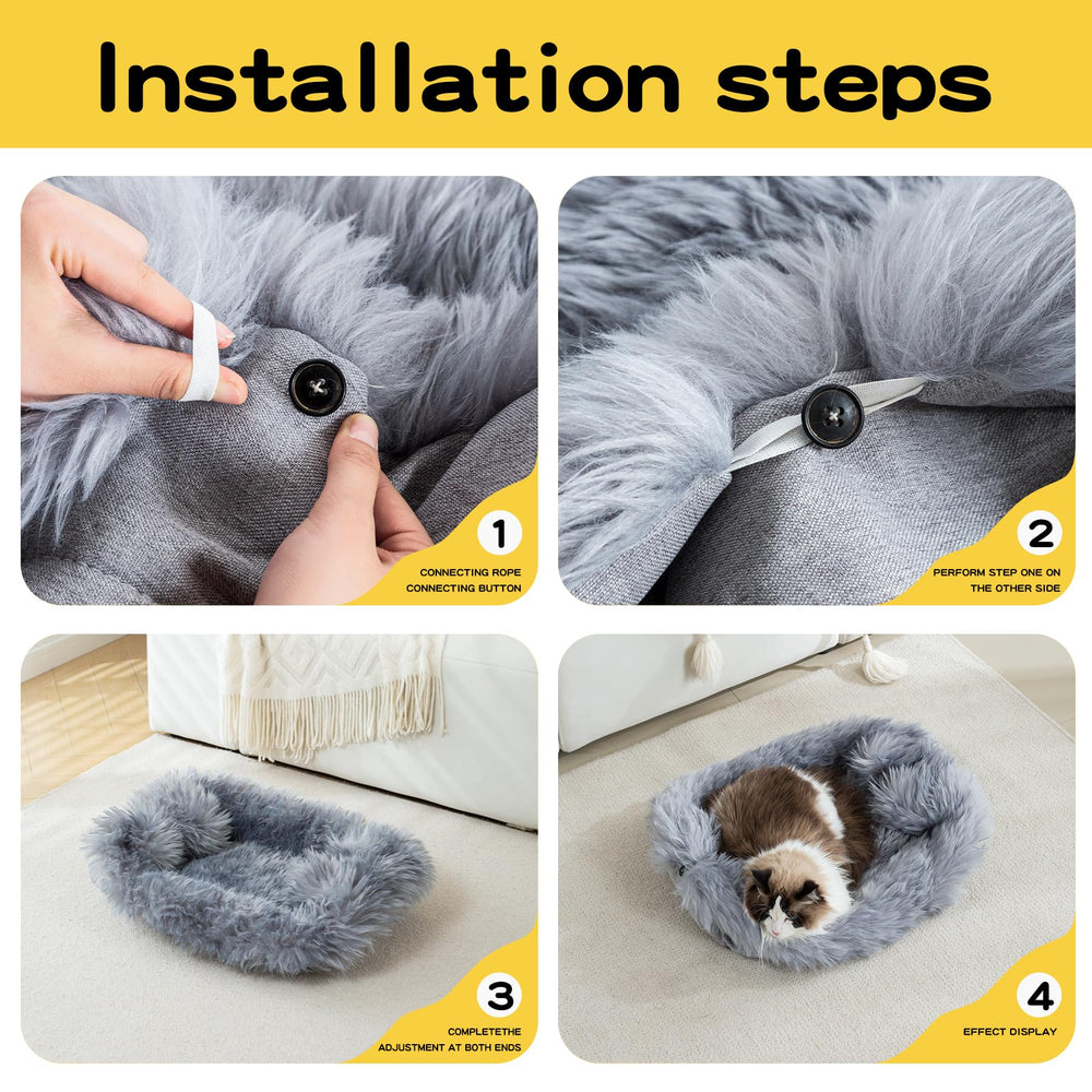 MeiSan alfombra auto-caliente para mascotas, gato acurrucado en textura peluche