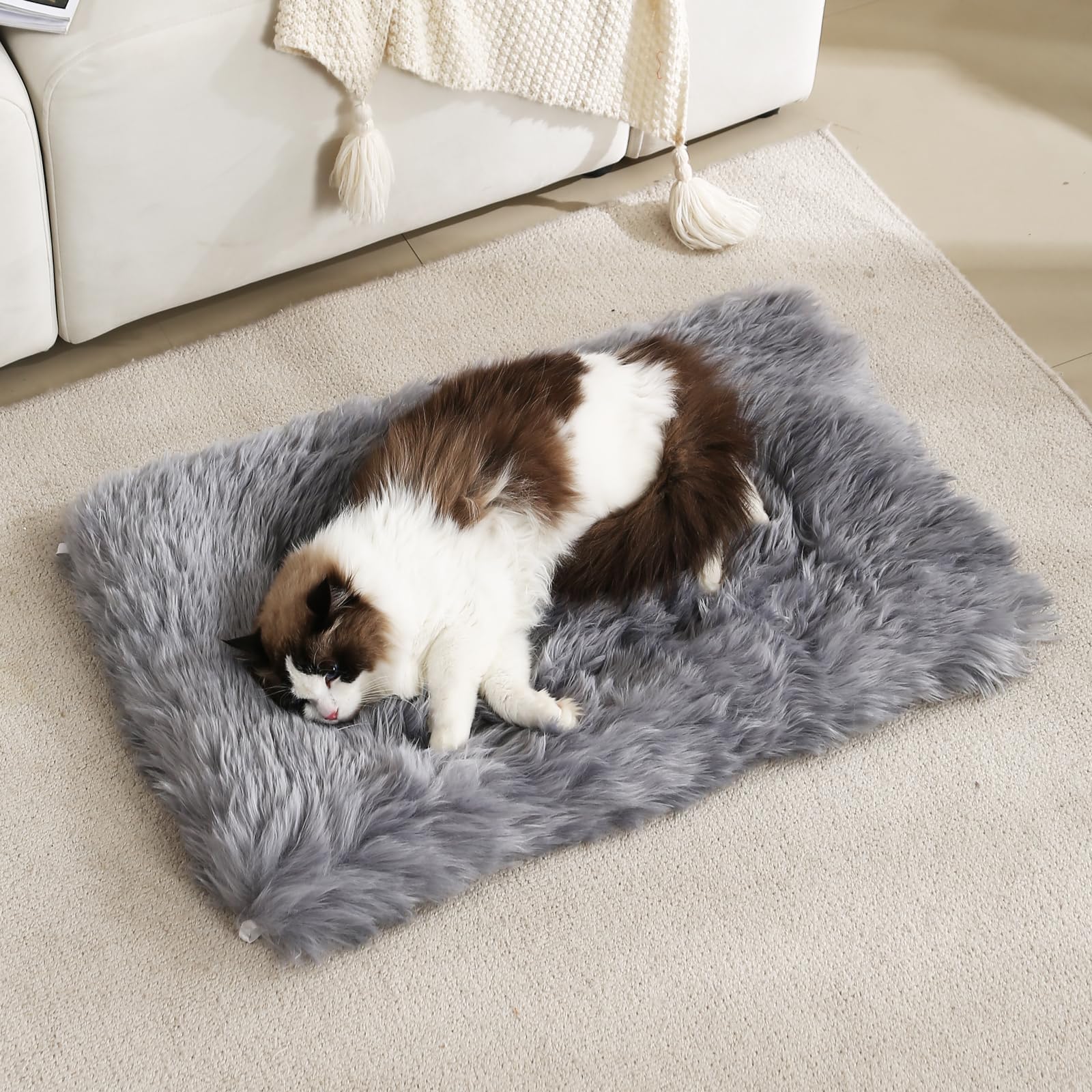 MeiSan alfombra auto-caliente para perros y gatos, perro durmiendo en superficie suave