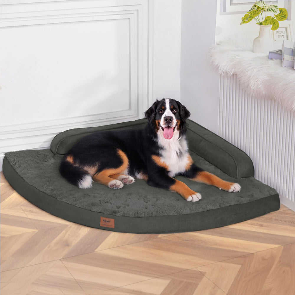 MEKIY cama ortopédica para perros grandes con laterales que brindan soporte.