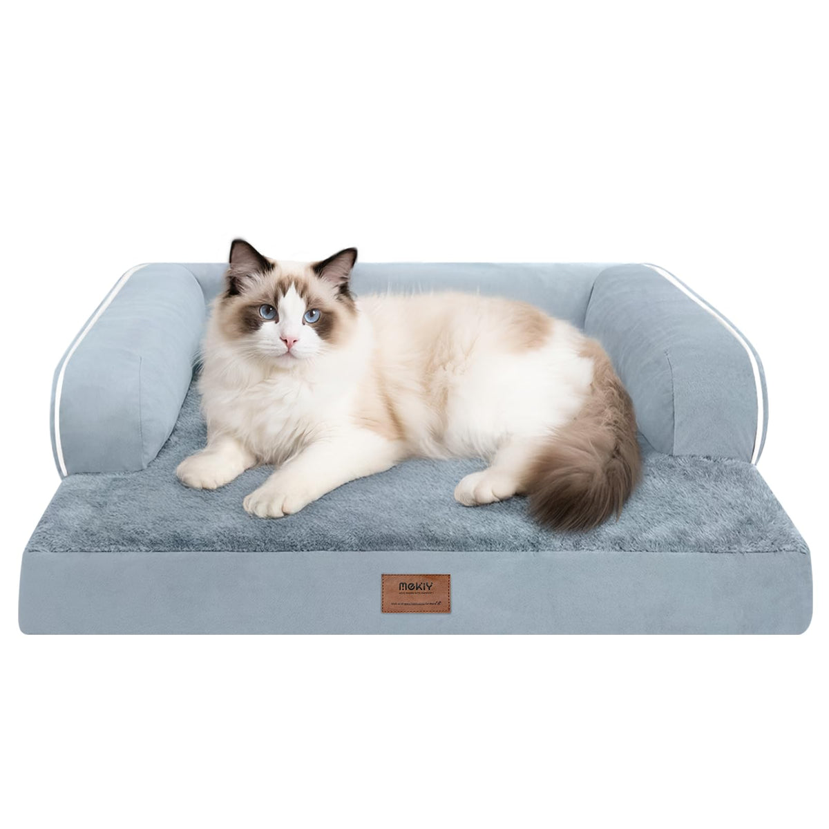 MEKIY cama ortopédica para perro pequeño con soporte del cuello para dormir mejor.