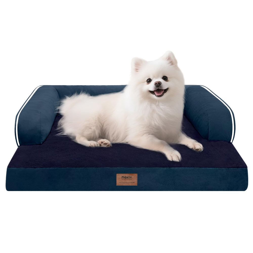 MEKIY cama ortopédica para perro pequeño, vista frontal, soporte cómodo para dormir
