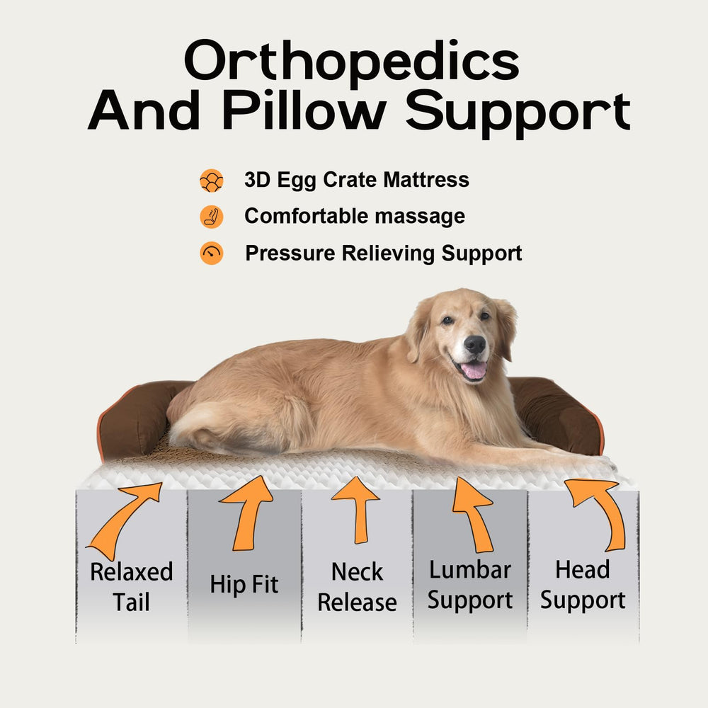 MEKIY cama para perro con soporte de cabeza en forma de U, ideal para descanso.