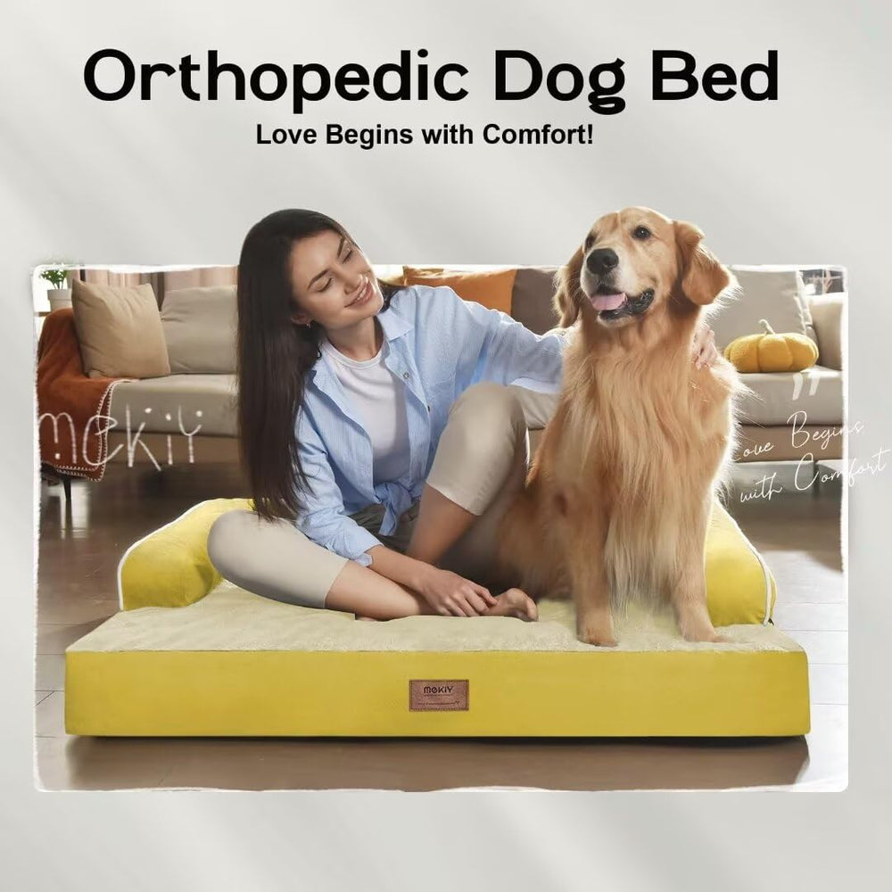 MEKIY cama perro gigante almohada en forma de U: soporte cabeza y cuello