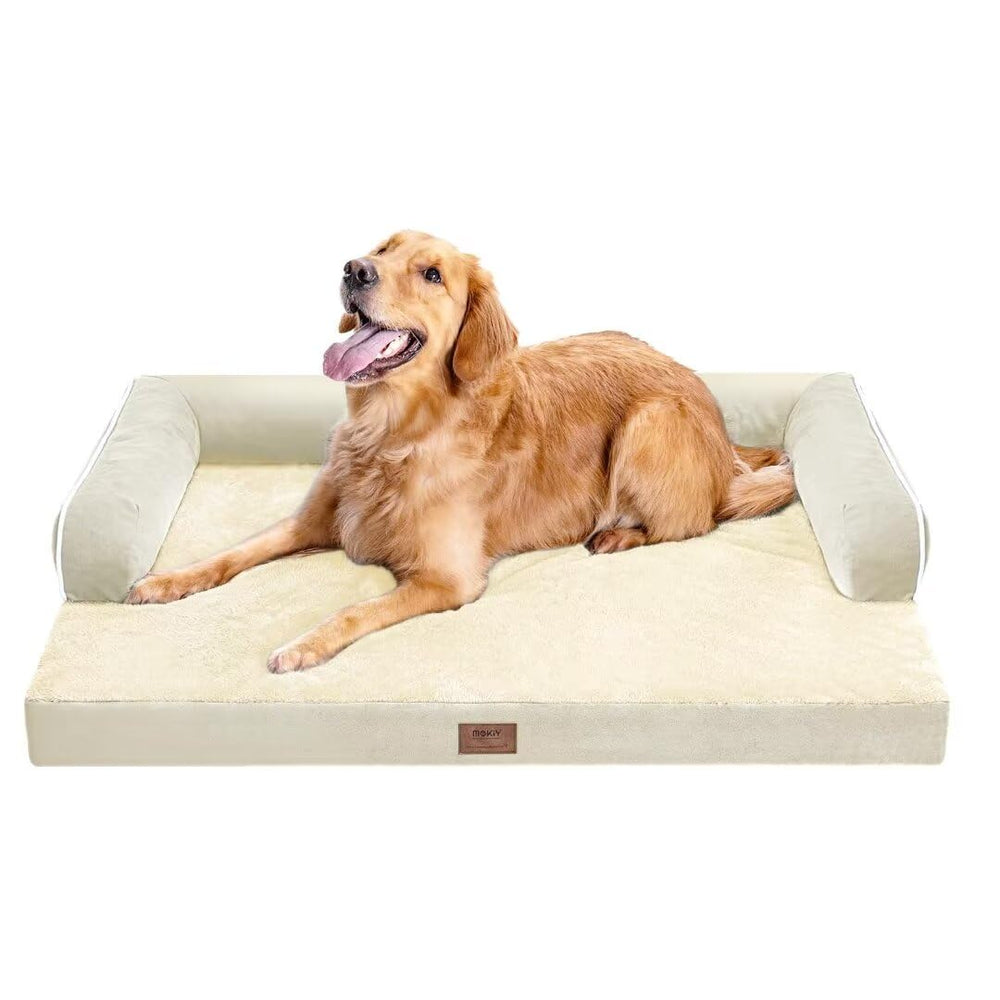 Cama MEKIY acabado en terciopelo para un toque suave en casa.