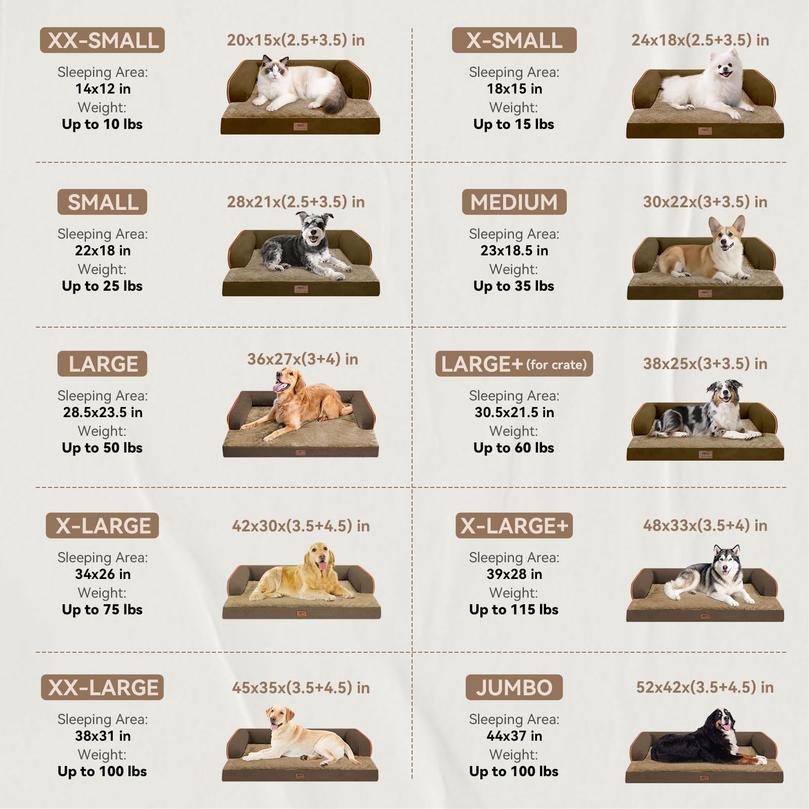 MEKIY cama para perros grandes con base antideslizante segura.