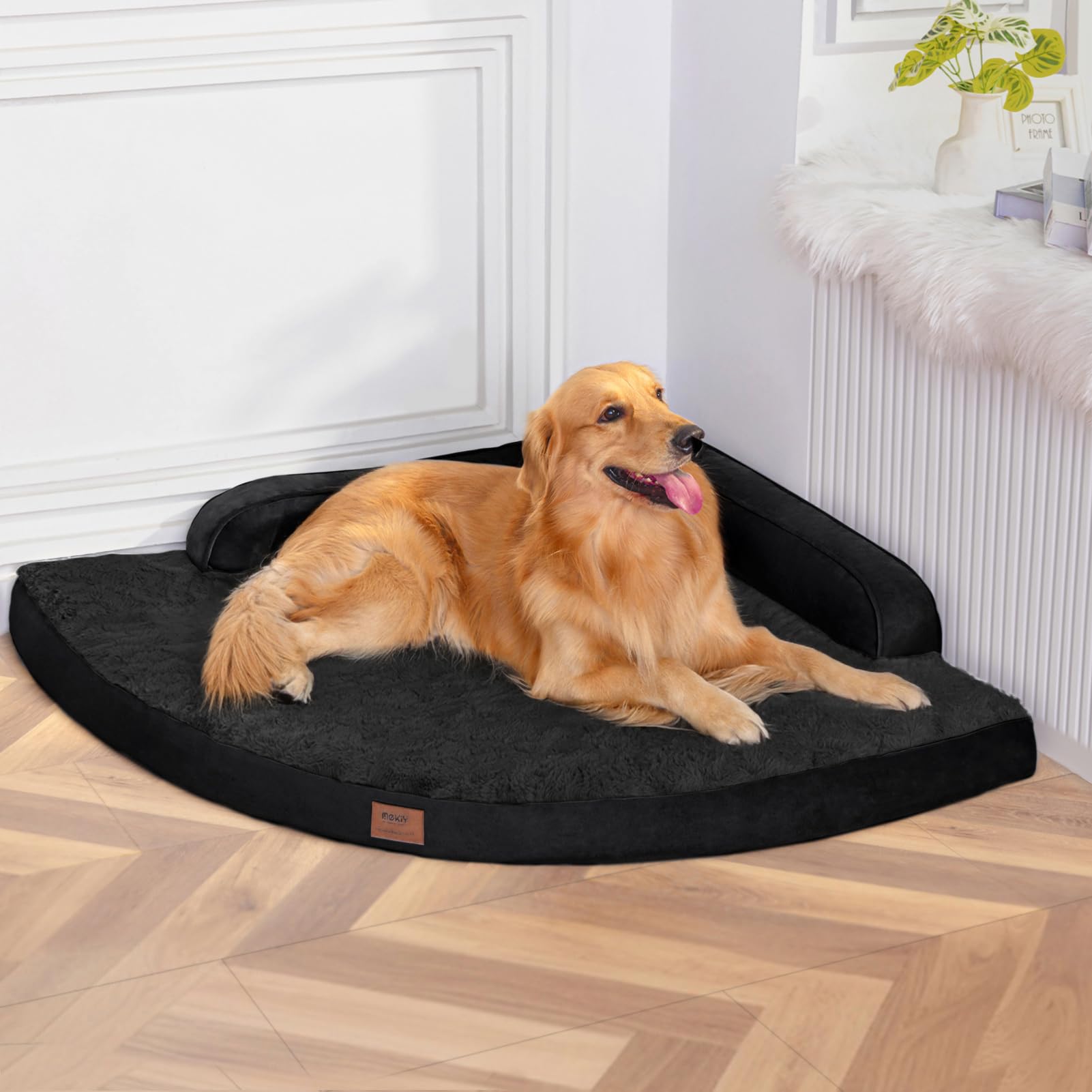 MEKIY cama para perro grande con colchón espuma nido, confort duradero.
