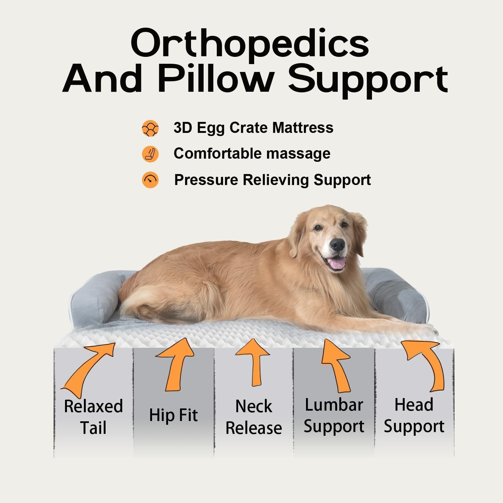 MEKIY cama para perro grande cubierta impermeable y lavable para limpieza rápida.