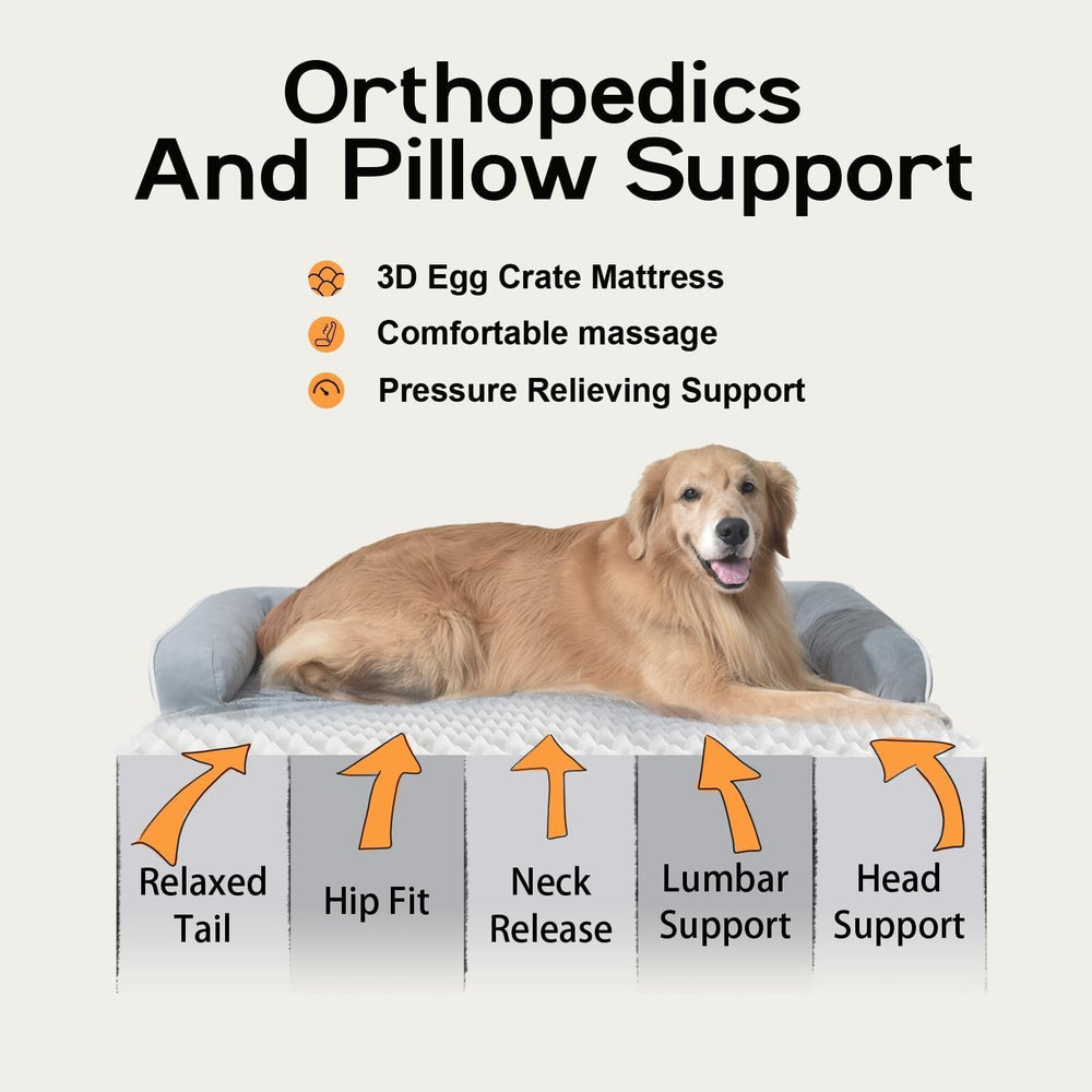 MEKIY cama para perro grande cubierta impermeable y lavable para limpieza rápida.