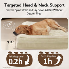 Cama MEKIY para perro grande, cubre removible lavable visible, limpieza sencilla.