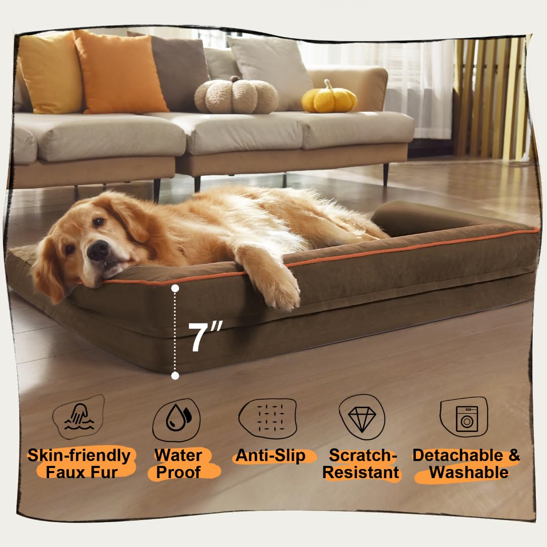 MEKIY cama de 36x27x7 pulgadas ideal para razas grandes.