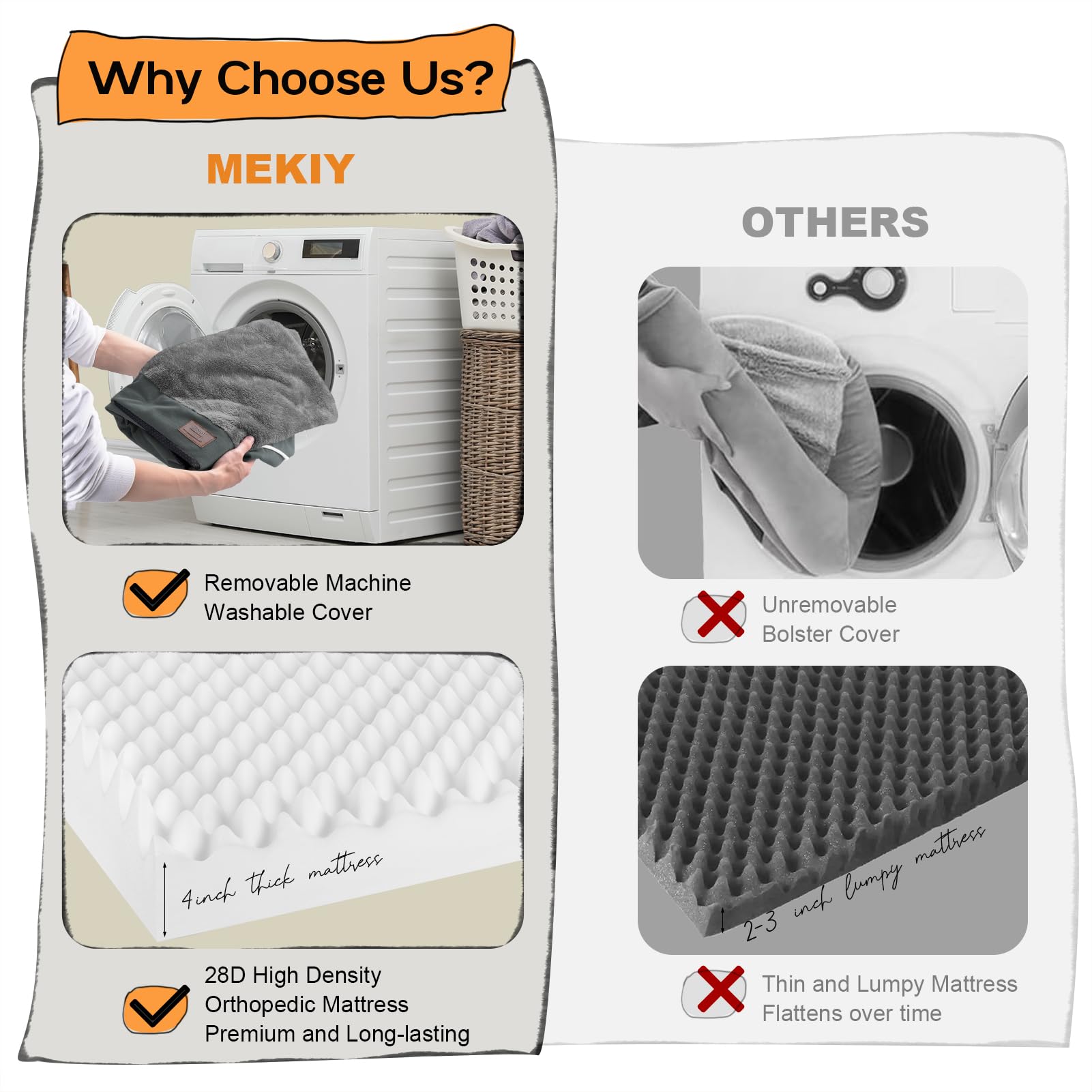MEKIY funda desmontable lavable para mantenimiento fácil