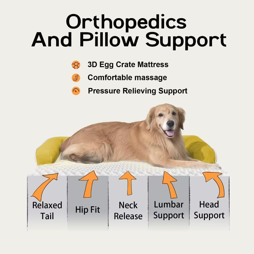 MEKIY cama para perro grande con funda removible, limpieza sencilla.